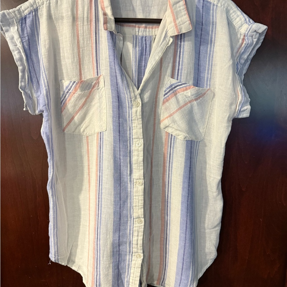 Thread & Supply Blue and White Button Down Shirt